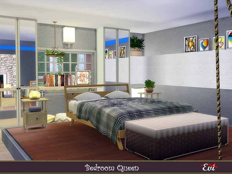 Bedroom Queen By EVI Sims 4 CC