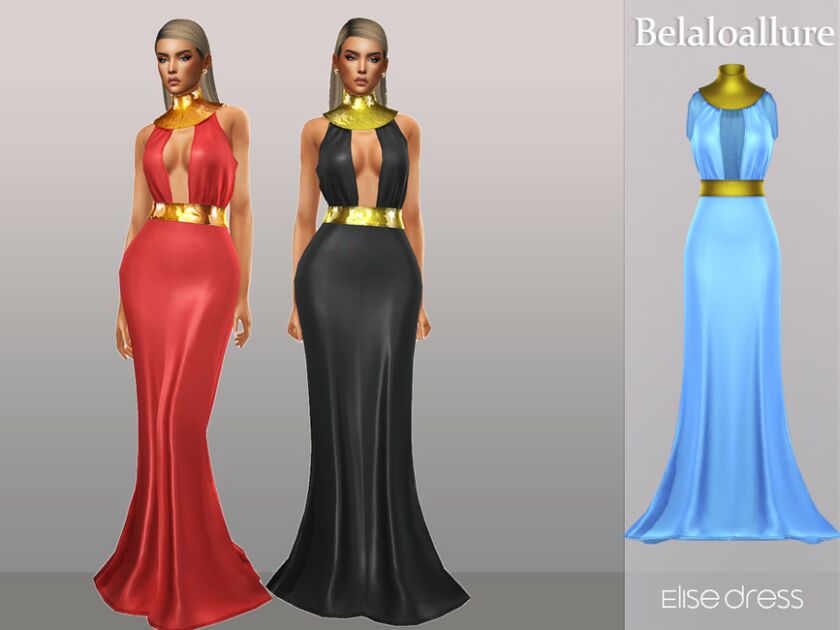 Belaloallure_Elise Dress By Belal1997 Sims 4 CC