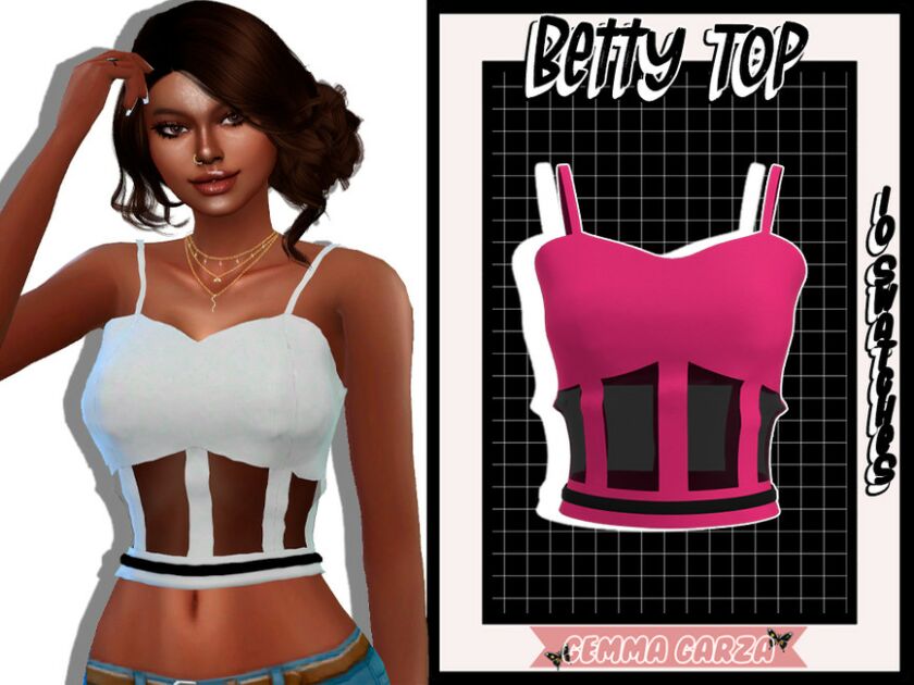 Betty TOP By Gemmagarza Sims 4 CC