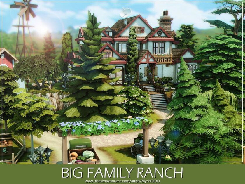 BIG Family Ranch By Mychqqq Sims 4 CC