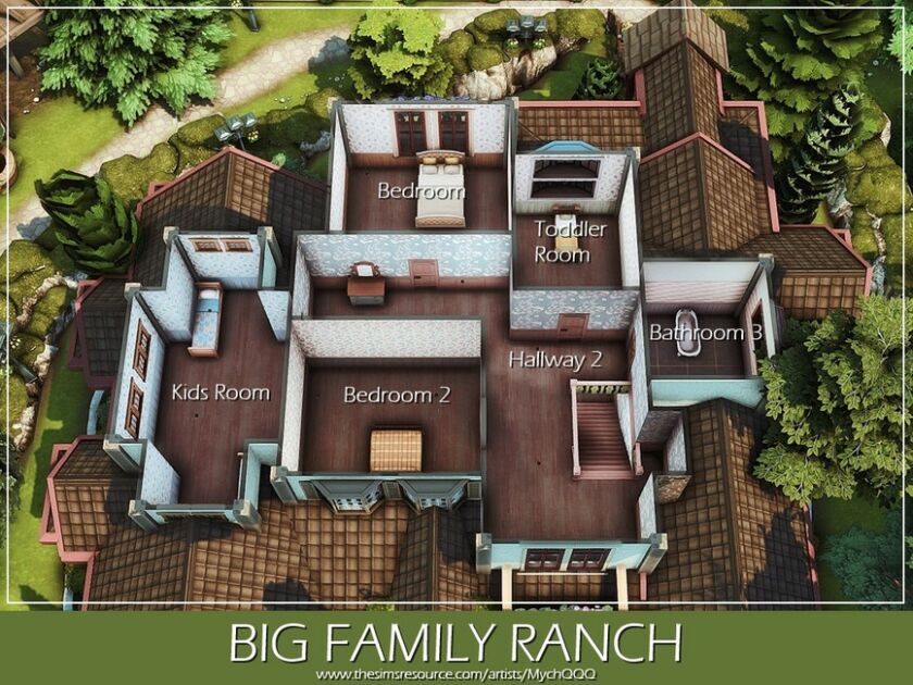 sims 4 cc big family ranch by mychqqq 3