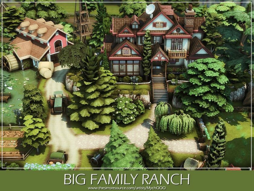 sims 4 cc big family ranch by mychqqq 4