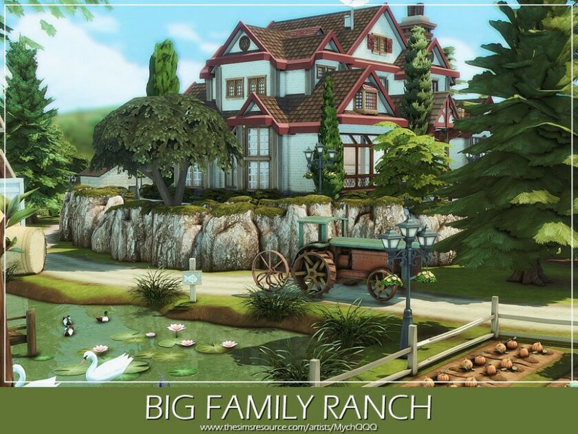 sims 4 cc big family ranch by mychqqq 6