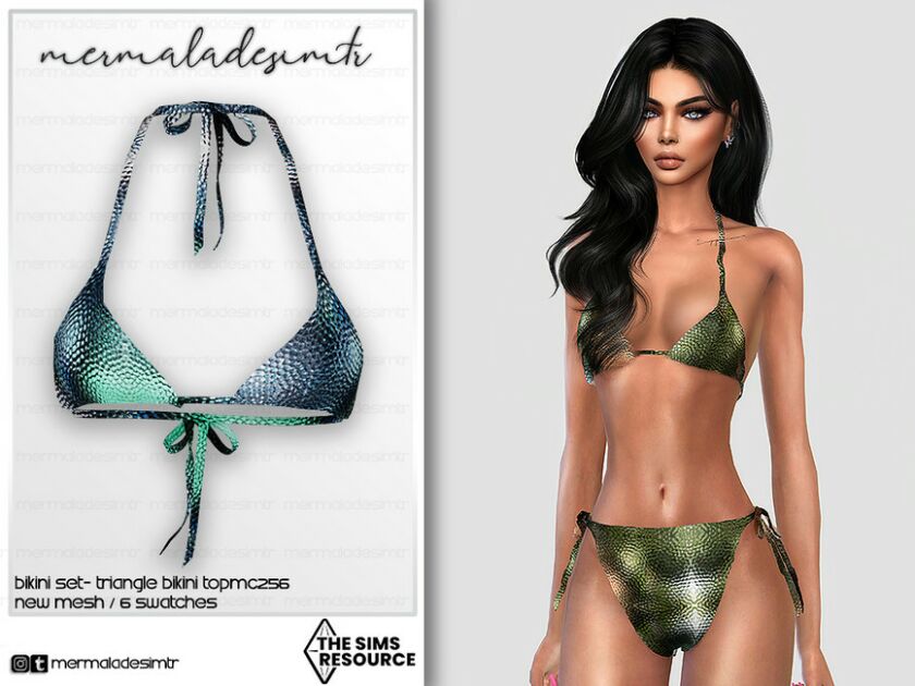 Bikini SET- Triangle Bikini TOP MC256 By Mermaladesimtr Sims 4 CC