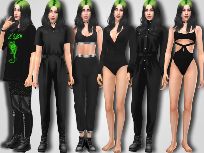 sims 4 cc billie eilish by msqsims 3