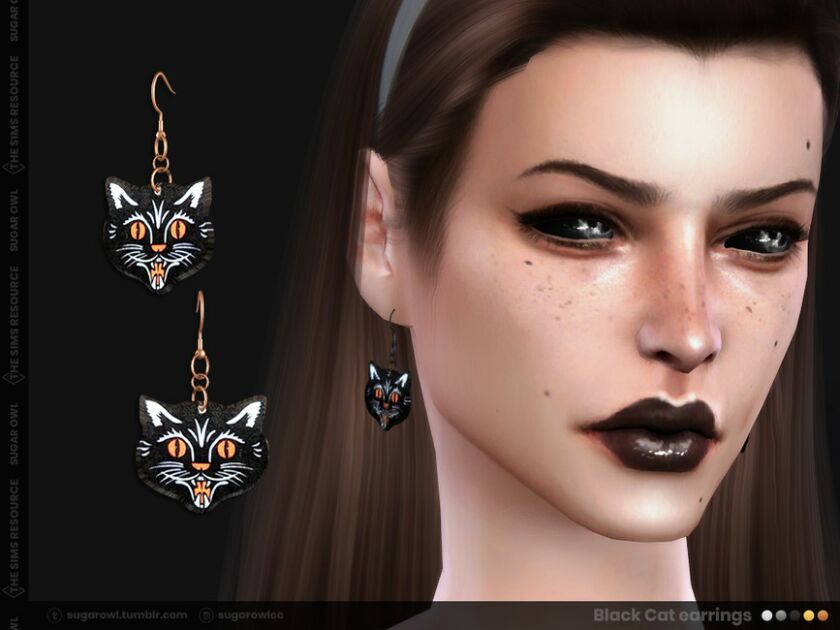 Black CAT Earrings | Simblreen 2021 Sims 4 CC