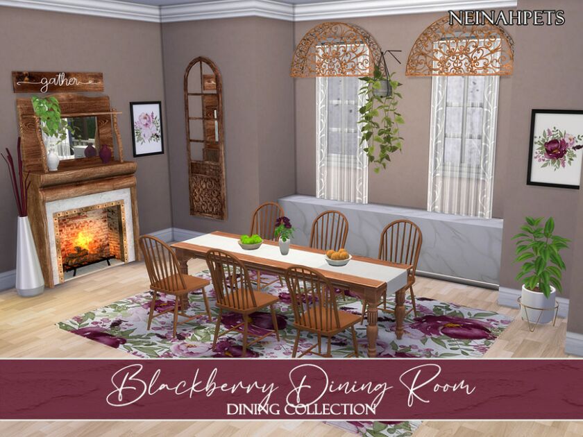 Blackberry Dining Room {Mesh Required} By Neinahpets Sims 4 CC