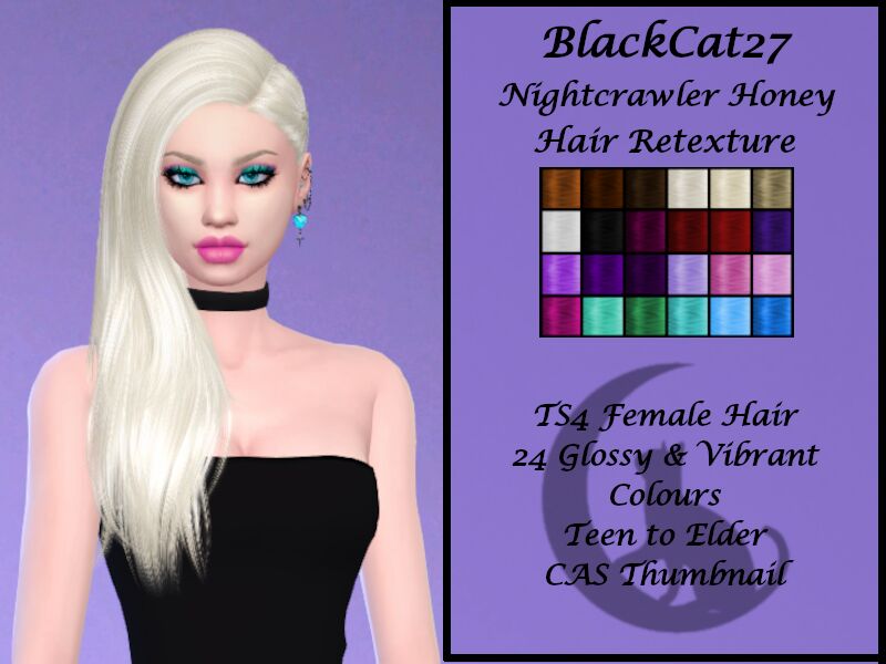 Blackcat27 Nightcrawler Honey Hair Retexture Sims 4 CC