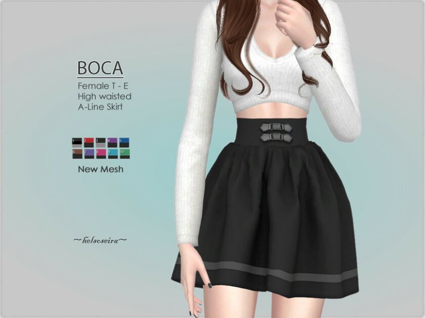 sims 4 cc boca mini skirt by helsoseira 2