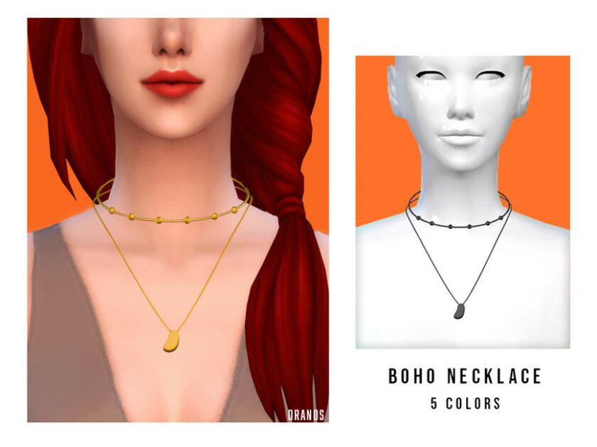 Boho Necklace By Oranostr Sims 4 CC