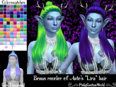 Bonus Recolor Of Anto’s Lira Hair By Pinkycustomworld Sims 4 CC