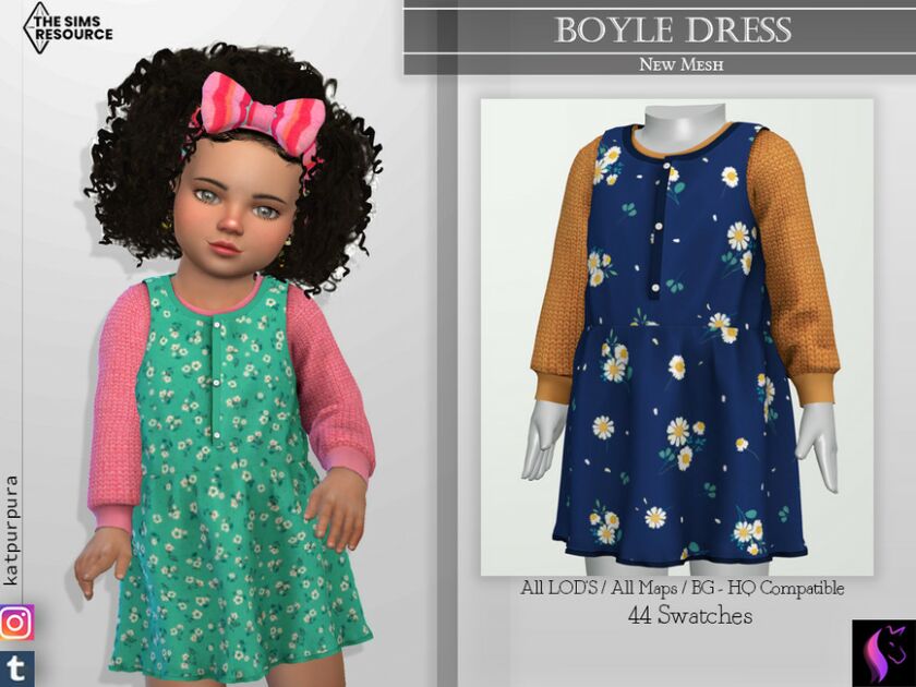 Boyle Dress By Katpurpura Sims 4 CC