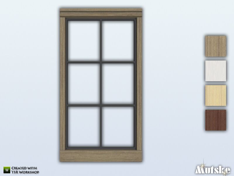 Bungalow Window Middle Single 2×1 By Mutske Sims 4 CC