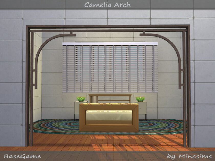 sims 4 cc camelia arch by mincsims 3