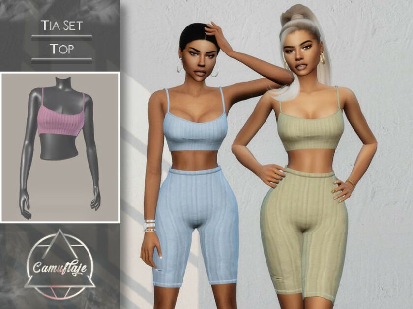 Camuflaje – TIA SET (TOP) By Camuflaje Sims 4 CC