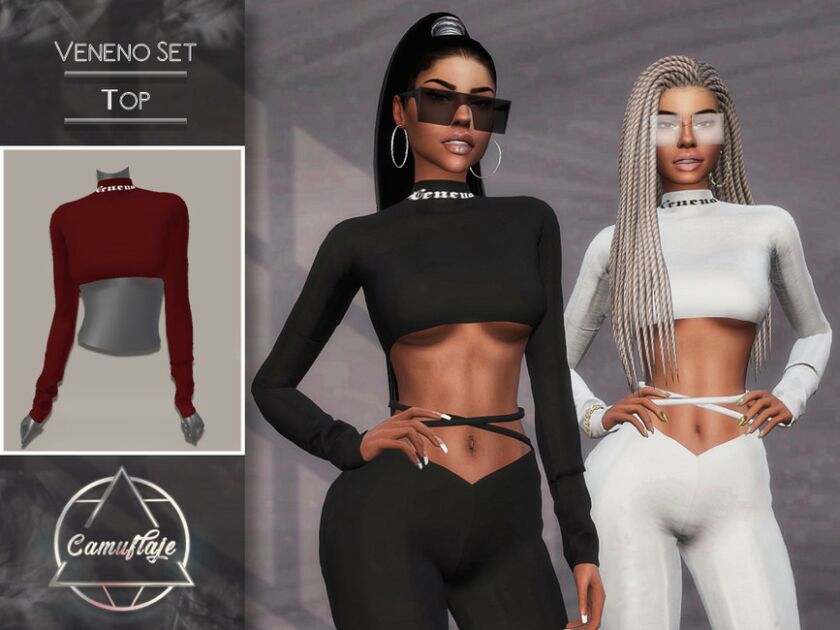 Camuflaje – Veneno SET (TOP) By Camuflaje Sims 4 CC