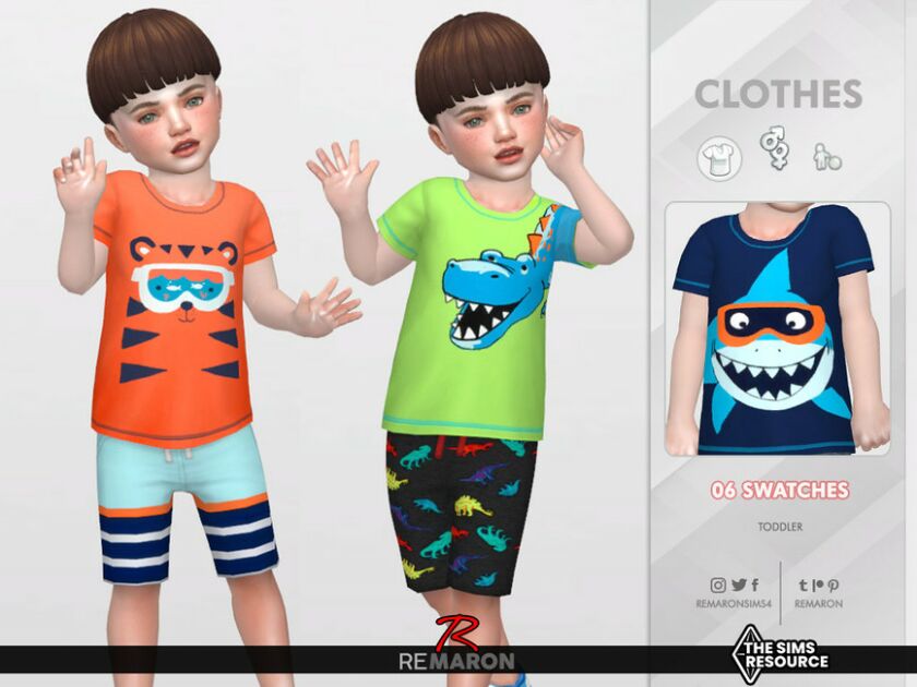 Carters’ Shirt 02 For Toddler By Remaron Sims 4 CC