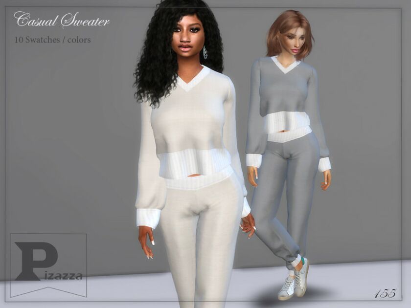 Casual Sweater By Pizazz Sims 4 CC