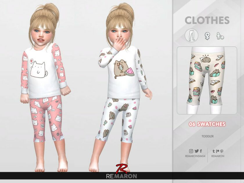 Cats PJ Pants For Girls 01 By Remaron Sims 4 CC