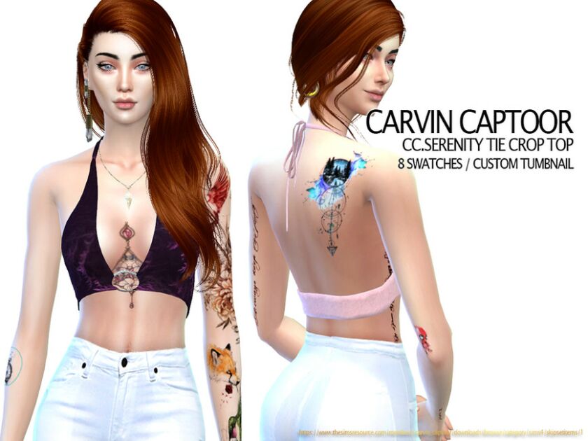 Cc.serenity TIE Crop TOP Sims 4 CC