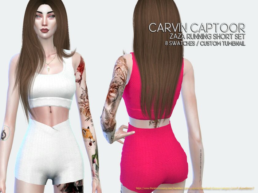 Cc.zaza Running Short SET Sims 4 CC