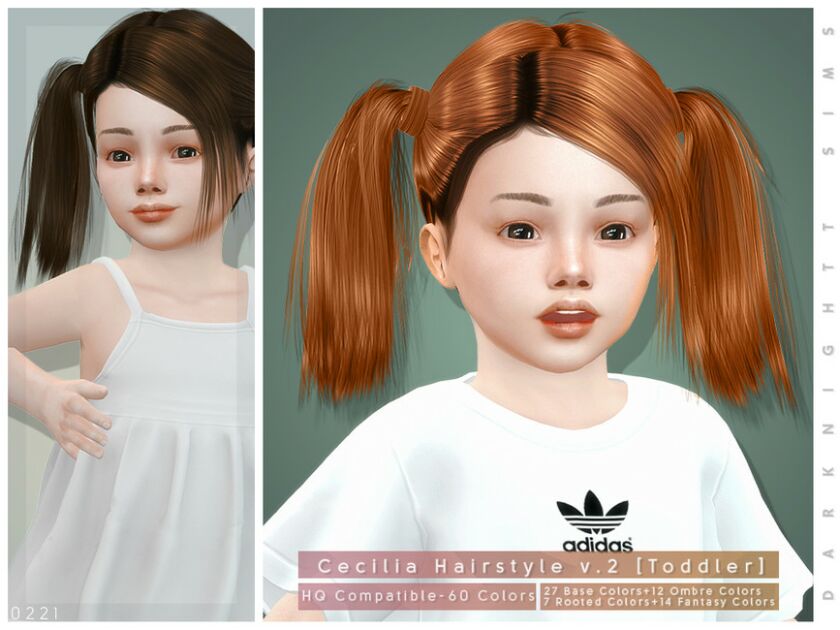 Cecilia Hairstyle V2 [Toddler] Sims 4 CC