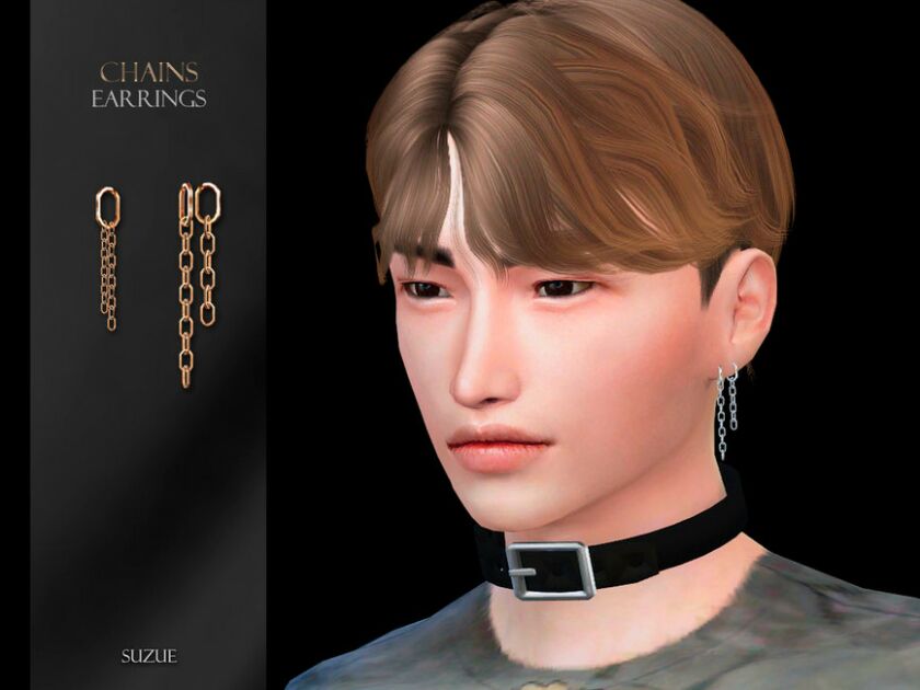 Chains Earrings By Suzue Sims 4 CC