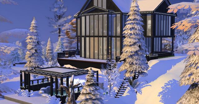 sims 4 cc chalet in the swiss alps at lily sims 4