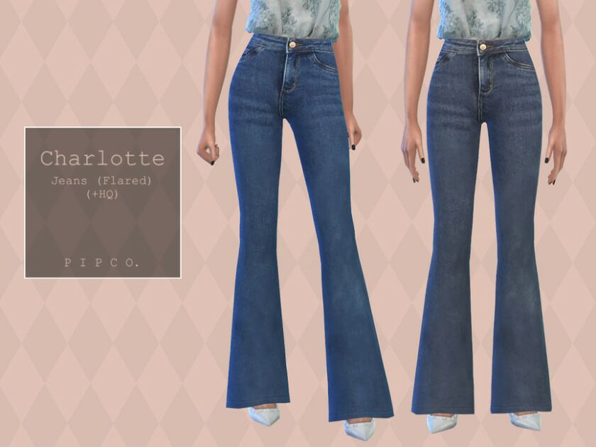 Charlotte Jeans (Flared). By Pipco Sims 4 CC