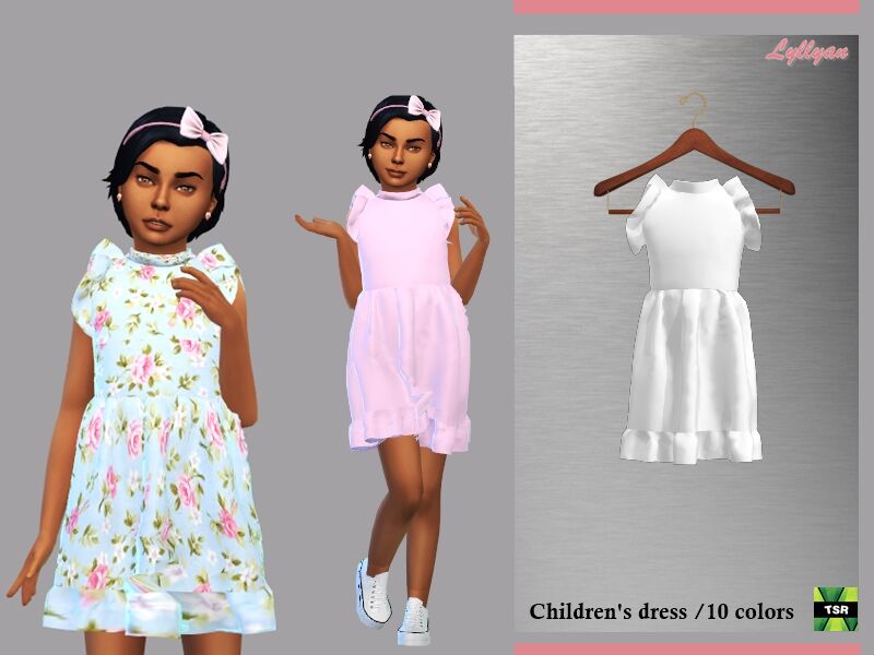 Children Dress Sara By Lyllyan Sims 4 CC