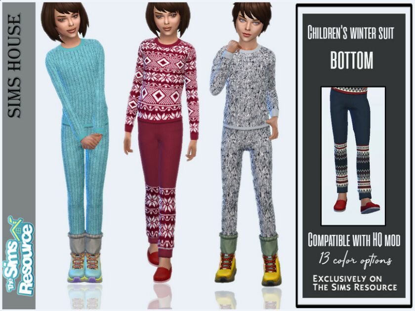 Children’s Winter Suit (Bottom) Sims 4 CC