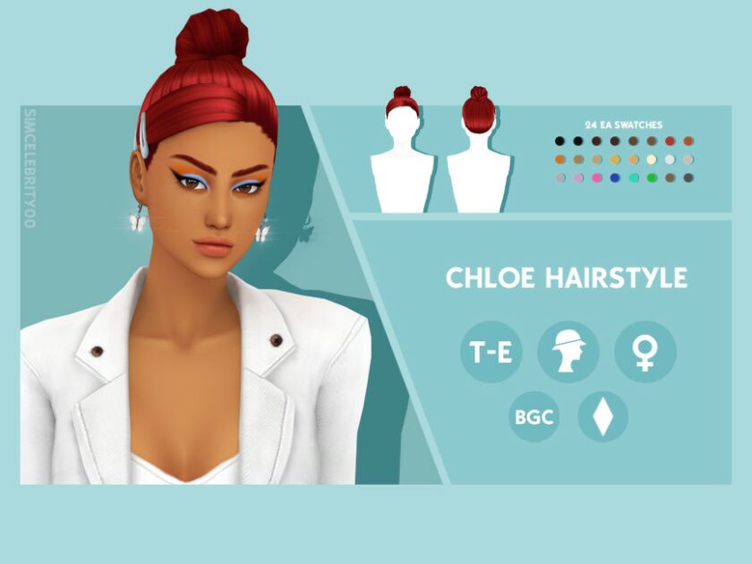 Chloe Hairstyle By Simcelebrity00 Sims 4 CC