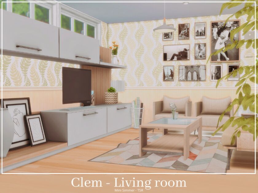 sims 4 cc clem living room 2