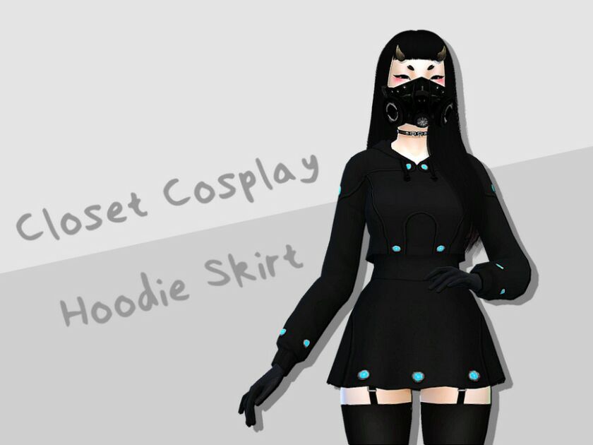 Closet Cosplay_Hoodie Skirt Sims 4 CC