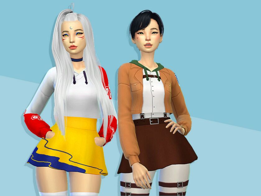 sims 4 cc closet cosplay hoodie skirt by saruin 2