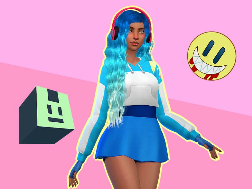 sims 4 cc closet cosplay hoodie skirt by saruin 3