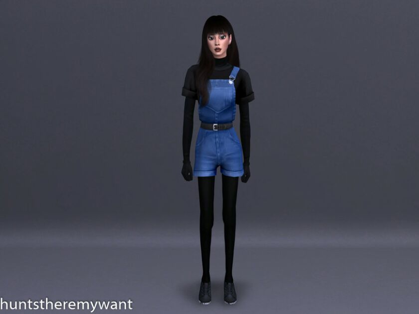 sims 4 cc clover overall recolors v2 mesh needed black on blue by huntstheremywant 2