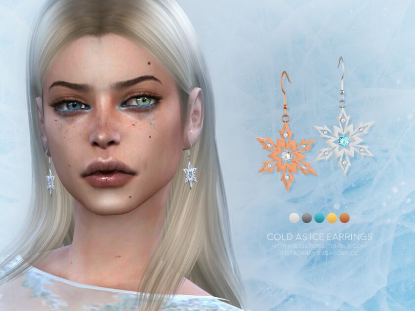 Cold AS ICE Earrings Sims 4 CC