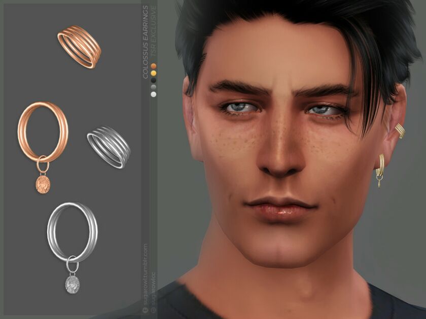 Colossus Earrings | Left Sims 4 CC