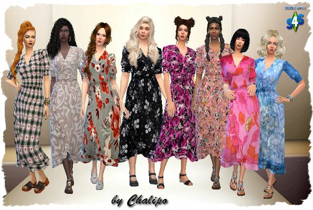 Country Dress By Chalipo Sims 4 CC