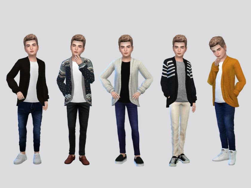 Cozy Cardigan Boys Sims 4 CC