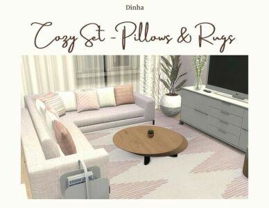 Cozy SET Pillows & Rugs Sims 4 CC