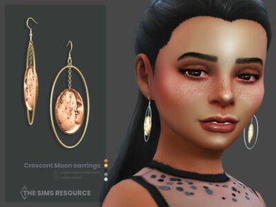 Crescent Moon Earrings | Kids Version Sims 4 CC