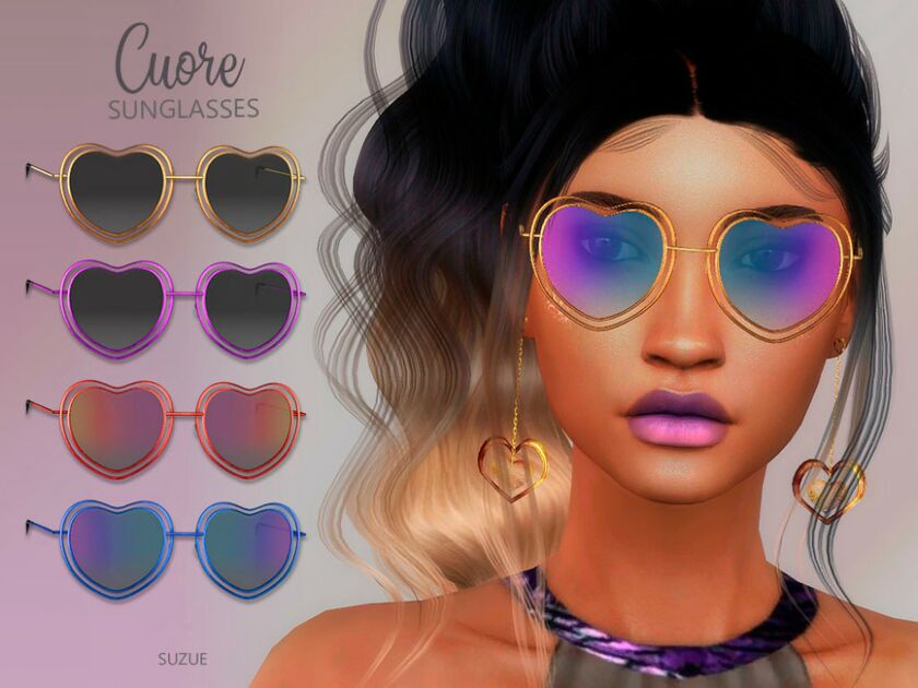 Cuore Sunglasses By Suzue Sims 4 CC