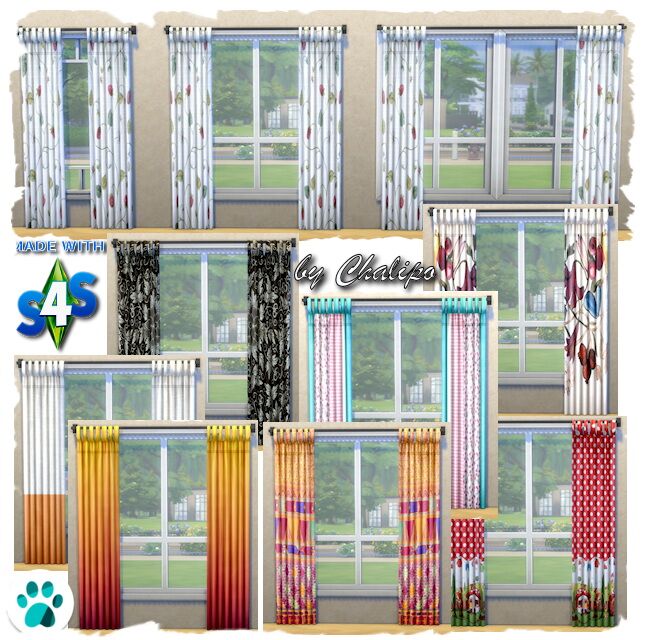 Curtains Pets By Chalipo Sims 4 CC