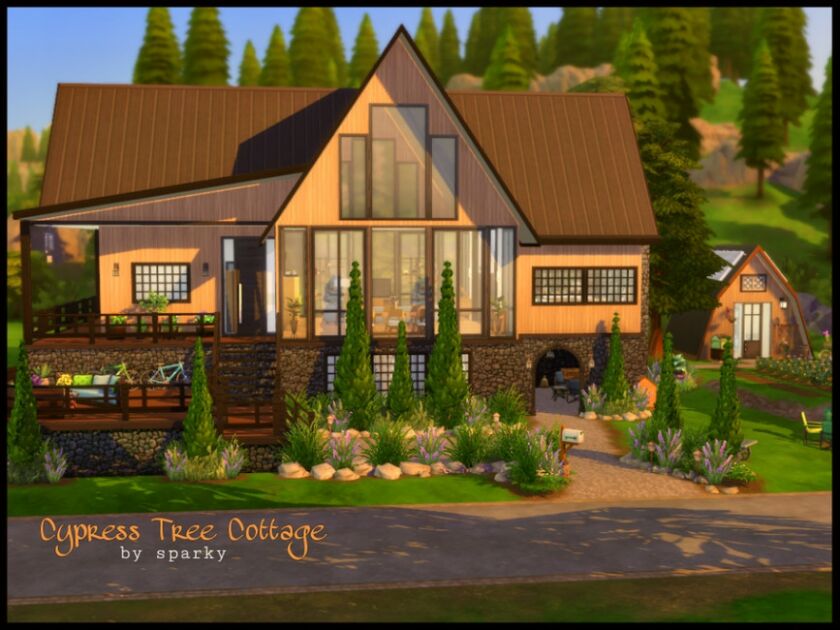 Cypress Tree Cottage By Sparky Sims 4 CC