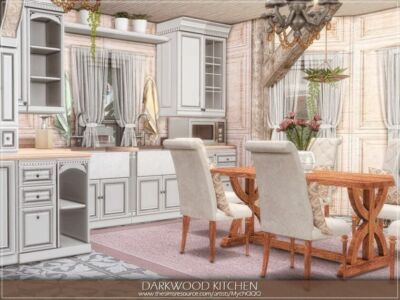 Darkwood Kitchen By Mychqqq Sims 4 CC