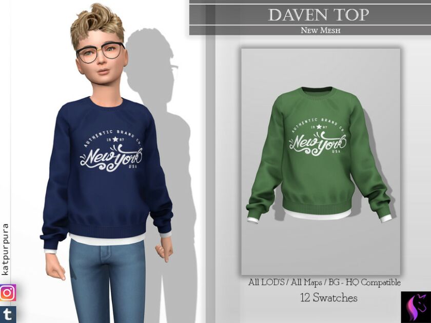 Daven TOP By Katpurpura Sims 4 CC