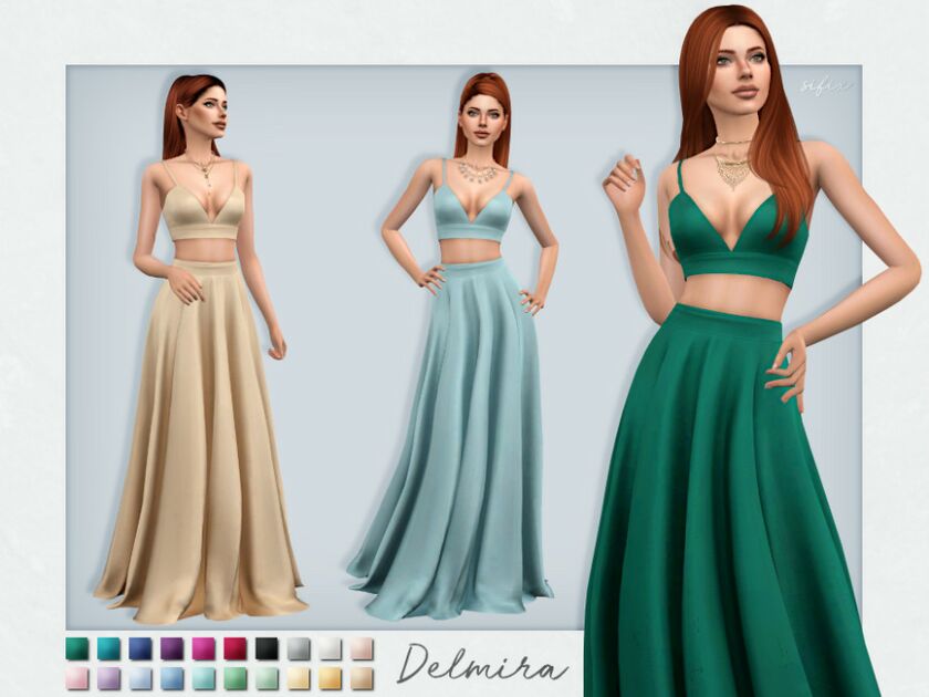 Delmira Dress By Sifix Sims 4 CC