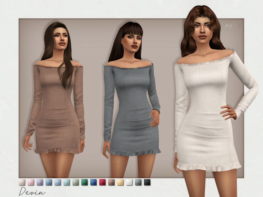 Devin Dress By Sifix Sims 4 CC